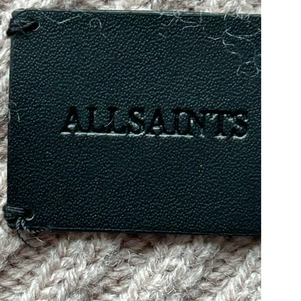 All Saints Gray Ribbed Scarf 70% Acrylic 30% Wool